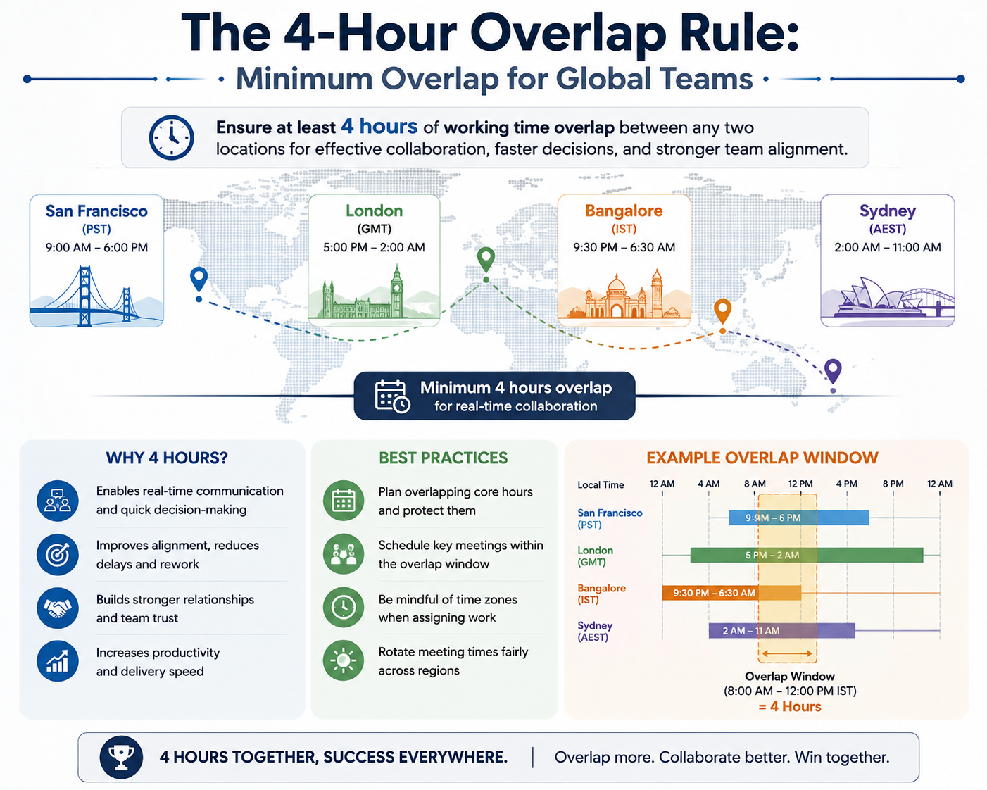 The 4-Hour Overlap Rule: Minimum Overlap for Global Teams
