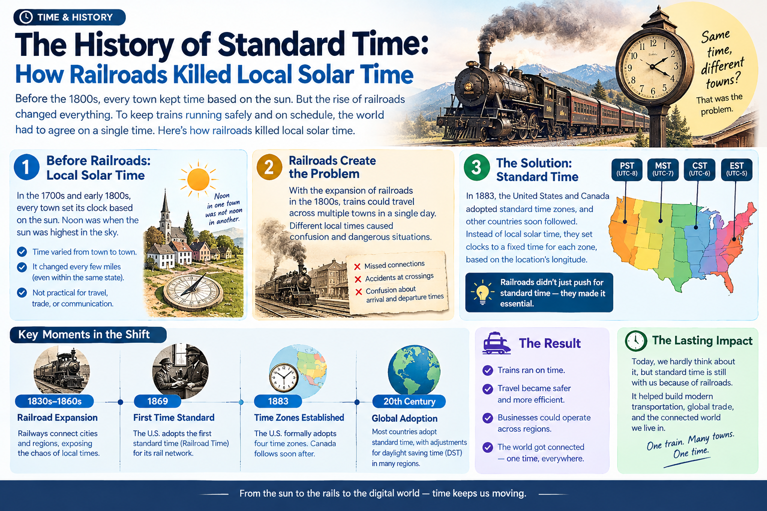The History of Standard Time: How Railroads Killed Local Solar Time