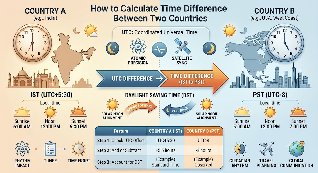 How to Calculate Time Difference Between Two Countries – Complete Guide