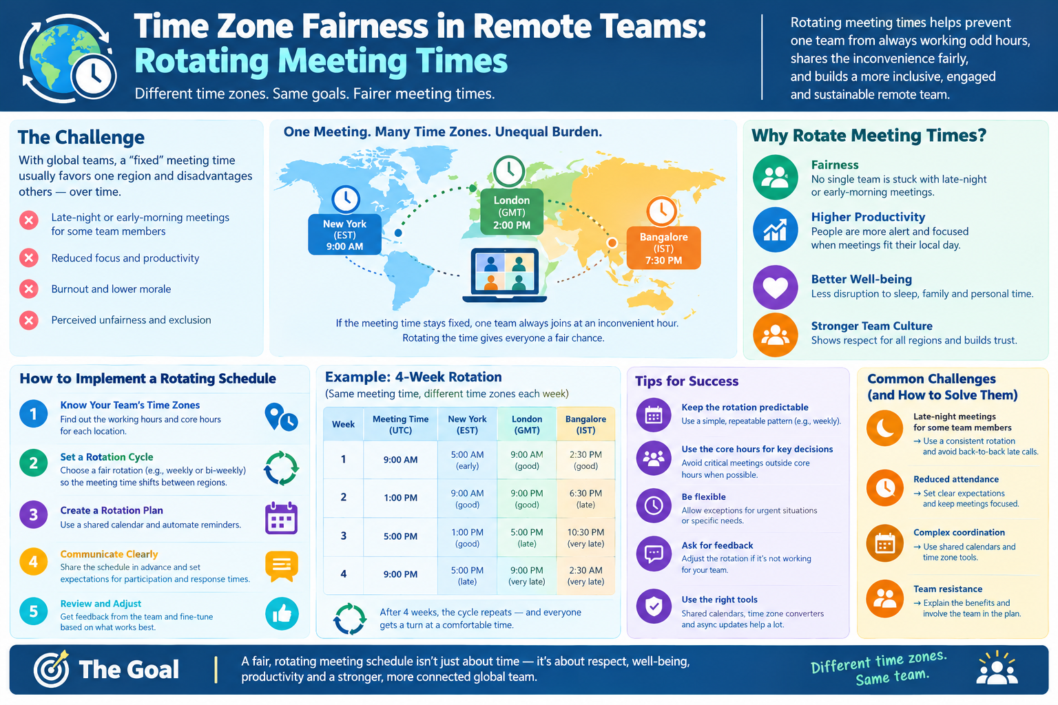 Time Zone Fairness in Remote Teams: Rotating Meeting Times