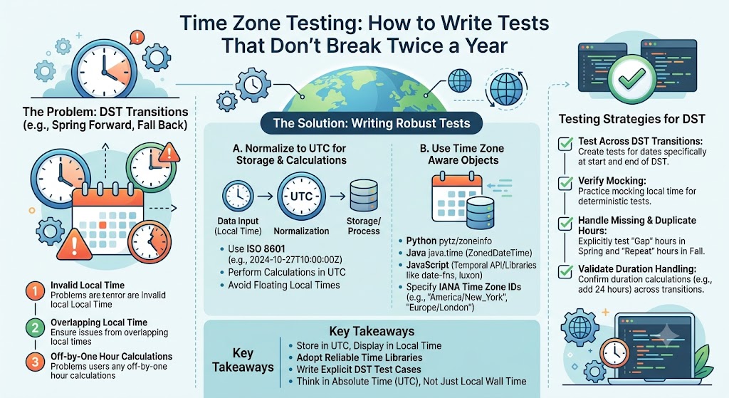 Time Zone Testing: How to Write Tests That Don't Break Twice a Year