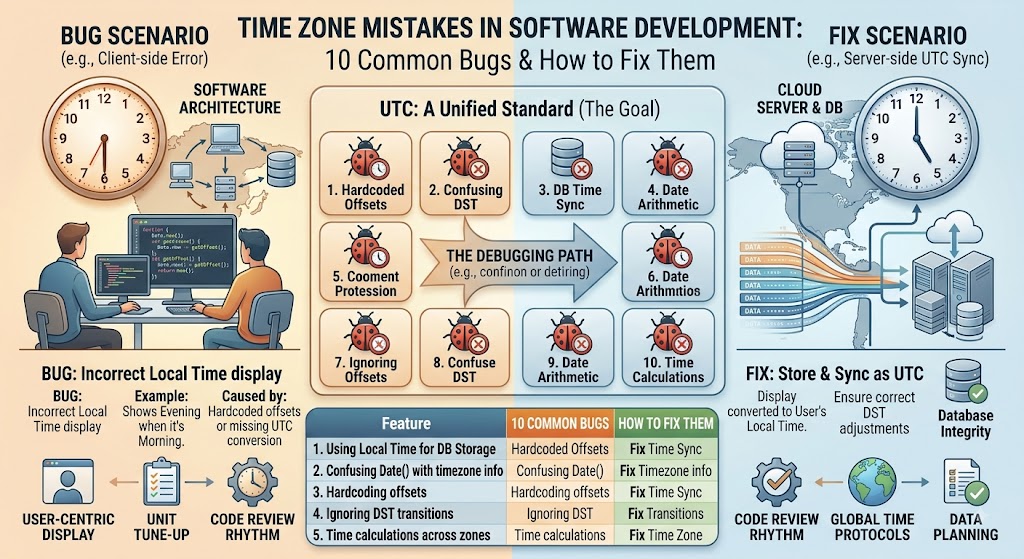 Time Zone Mistakes in Software Development: 10 Common Bugs and How to Fix Them