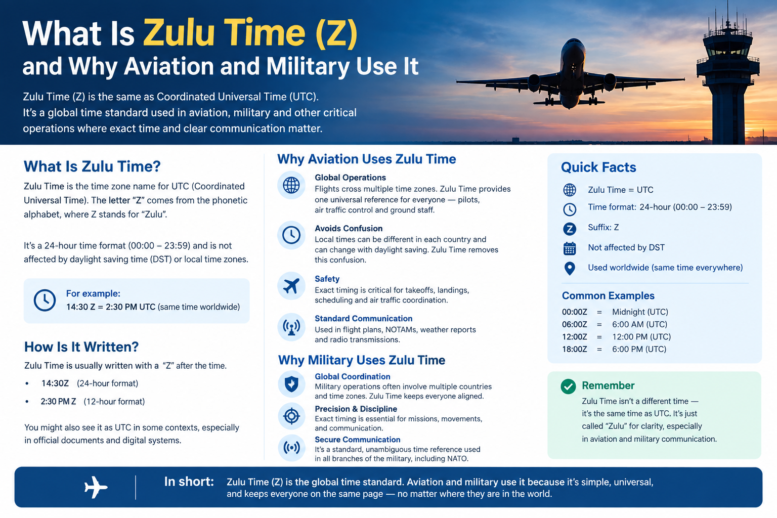 What Is Zulu Time (Z) and Why Aviation and Military Use It