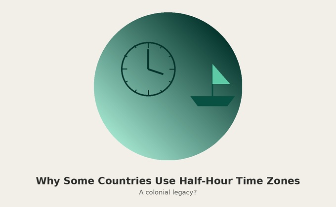 Why Some Countries Use Half-Hour Time Zones: A Colonial Legacy?